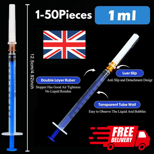 50x 1ml syringes - 1ml, cap